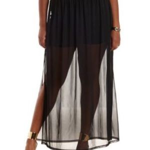 Black sheer mini skirt